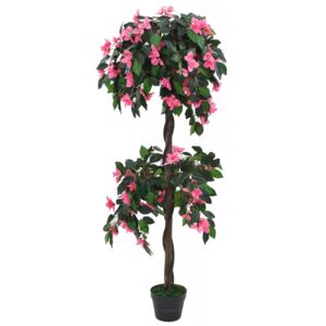 VidaXL Artificial Rhododendron Plant with Pot 155 cm Green and Pink