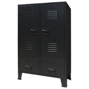 VidaXL Wardrobe Metal Industrial Style 67x35x107 cm Black