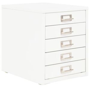 VidaXL Filing Cabinet with 5 Drawers Metal 28x35x35 cm White