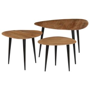 VidaXL Coffee Table Set 3 Pieces Solid Acacia Wood