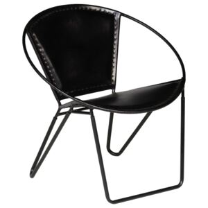 VidaXL Chair Black Real Leather