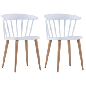 VidaXL Dining Chairs 2 pcs White Plastic