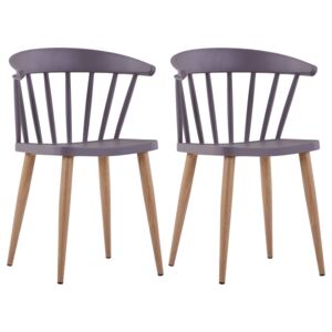 VidaXL Dining Chairs 2 pcs Grey Plastic