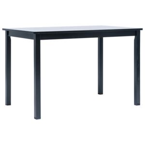 VidaXL Dining Table Black 114x71x75 cm Solid Rubber Wood