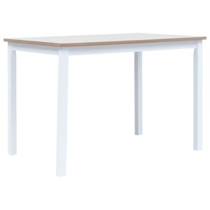 VidaXL Dining Table White and Brown 114x71x75 cm Solid Rubber Wood