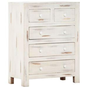 VidaXL Drawer Cabinet White 58x30x75 cm Solid Acacia Wood