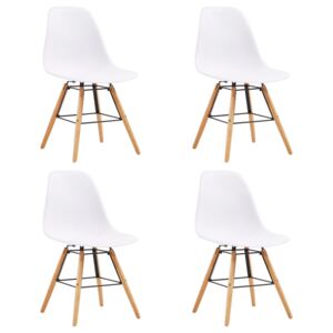 VidaXL Dining Chairs 4 pcs White Plastic