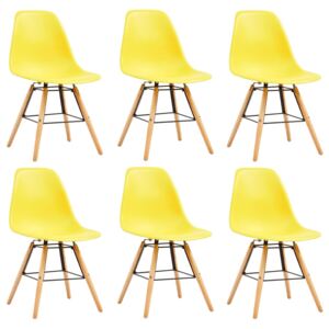 VidaXL Dining Chairs 6 pcs Yellow Plastic