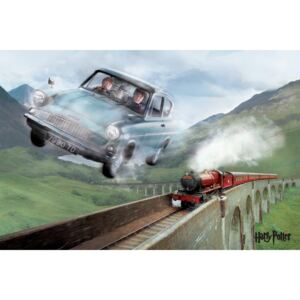 Art Poster Harry Potter - Flying Ford Anglia