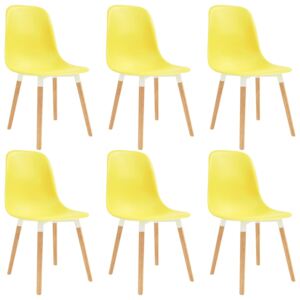 VidaXL Dining Chairs 6 pcs Yellow Plastic