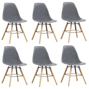 VidaXL Dining Chairs 6 pcs Grey Plastic