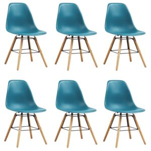 VidaXL Dining Chairs 6 pcs Turquoise Plastic