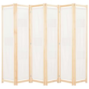VidaXL 6-Panel Room Divider Cream 240x170x4 cm Fabric