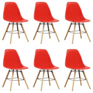 VidaXL Dining Chairs 6 pcs Red Plastic