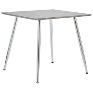 VidaXL Dining Table Concrete and Silver 80.5x80.5x73 cm MDF