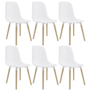 VidaXL Dining Chairs 6 pcs White Plastic