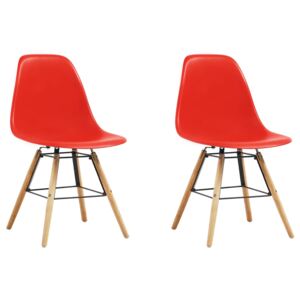 VidaXL Dining Chairs 2 pcs Red Plastic
