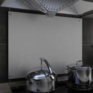 VidaXL Kitchen Backsplash White 80x60 cm Tempered Glass
