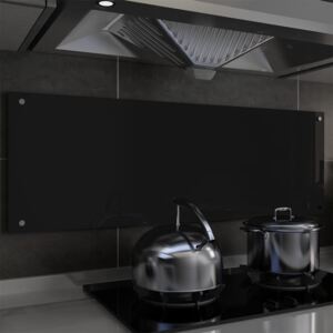VidaXL Kitchen Backsplash Black 120x40 cm Tempered Glass