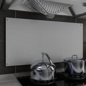 VidaXL Kitchen Backsplash White 100x50 cm Tempered Glass