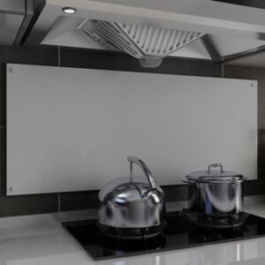 VidaXL Kitchen Backsplash White 120x50 cm Tempered Glass