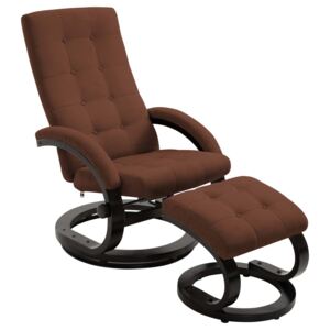 VidaXL Recliner Chair with Footrest Brown Suede-touch Fabric