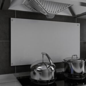 VidaXL Kitchen Backsplash White 90x50 cm Tempered Glass