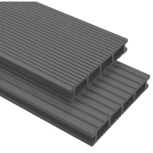 VidaXL WPC Decking Boards with Accessories 10 m² 2.2 m Anthracite