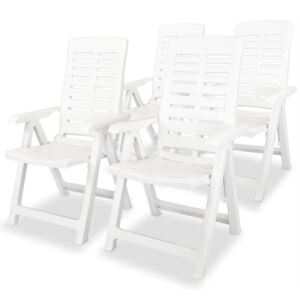 VidaXL Reclining Garden Chairs 4 pcs Plastic White