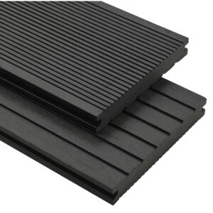 VidaXL WPC Solid Decking Boards with Accessories 16 m² 2.2 m Black