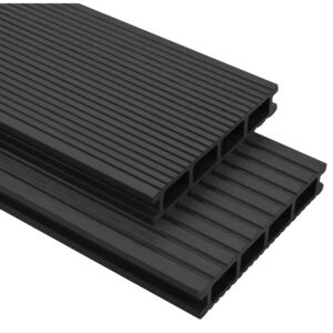 VidaXL WPC Decking Boards with Accessories 10 m² 4 m Anthracite