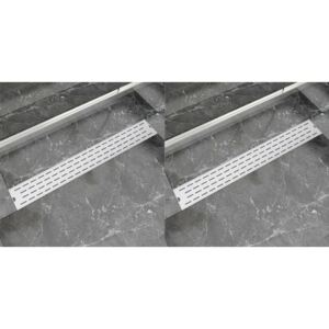 VidaXL Linear Shower Drain 2 pcs Line 830x140 mm Stainless Steel