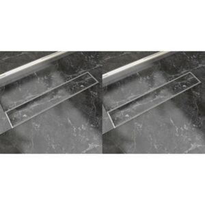 VidaXL Linear Shower Drain 2 pcs 630x140 mm Stainless Steel