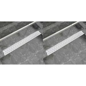 VidaXL Linear Shower Drain 2 pcs Line 930x140 mm Stainless Steel