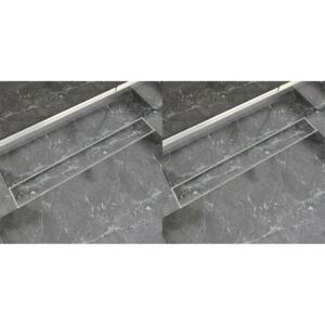 VidaXL Linear Shower Drain 2 pcs 830x140 mm Stainless Steel