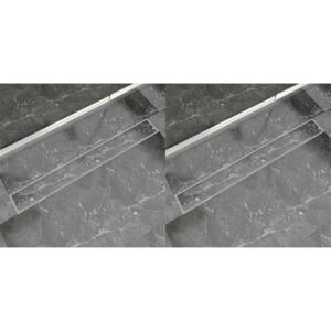 VidaXL Linear Shower Drain 2 pcs 930x140 mm Stainless Steel