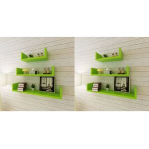 VidaXL Wall Shelves 6 pcs Green