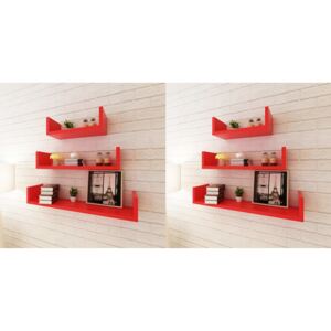VidaXL Wall Shelves 6 pcs Red