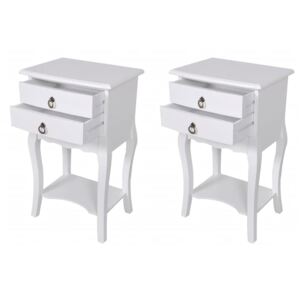 VidaXL Nightstands with Drawers 2 pcs White
