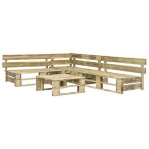 VidaXL 4 Piece Garden Lounge Set Pallets Wood