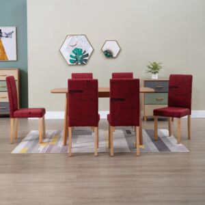VidaXL Dining Chairs 6 pcs Wine Red Fabric