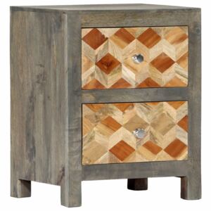 VidaXL Bedside Cabinet Grey 40x30x50 cm Solid Mango Wood