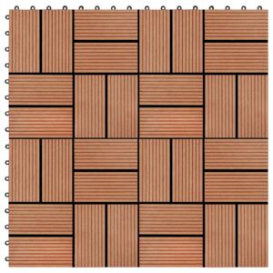 VidaXL 22 pcs Decking Tiles 30x30 cm 2 sqm WPC Teak Colour