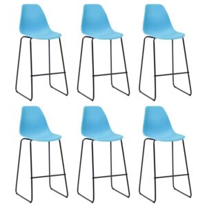 VidaXL Bar Chairs 6 pcs Blue Plastic