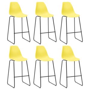 VidaXL Bar Chairs 6 pcs Yellow Plastic