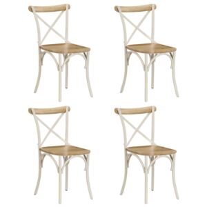 VidaXL Cross Chairs 4 pcs White Solid Mango Wood