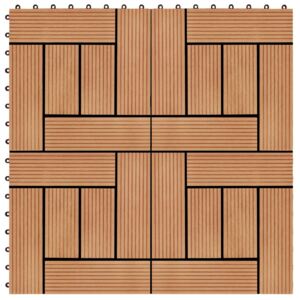 VidaXL 22 pcs Decking Tiles 30x30 cm 2 sqm WPC Teak Colour