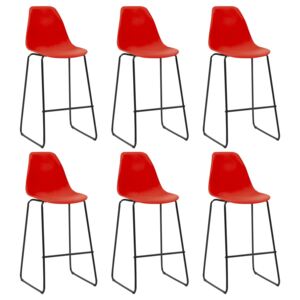 VidaXL Bar Chairs 6 pcs Red Plastic