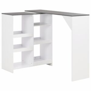 VidaXL Bar Table with Moveable Shelf White 138x40x120 cm