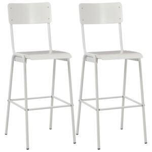 VidaXL Bar Chairs 2 pcs White Solid Plywood Steel
